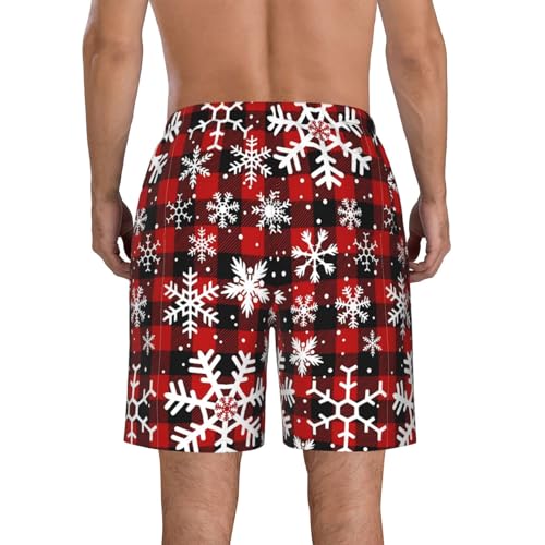 Blue Plaid Mens Swim Trunks Quick Dry Swim Shorts with Mesh Lining Funny Beach Shorts3