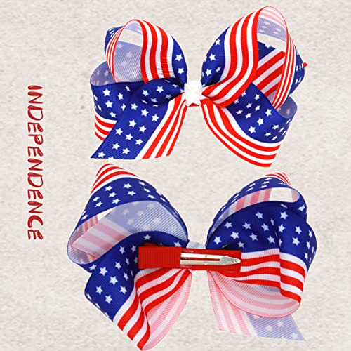 3 Packs 4Th Of July Hair Clips Patriotic Hair Bow Clips With American Flag Hair Bows Boutique Grosgrain Ribbon Hair Pins Lovely Independence Day Headwear Hair Accessories For Kids Girls #TOP5