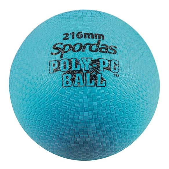 Ballon Poly PG bleu 21,6 cm jouet durable.