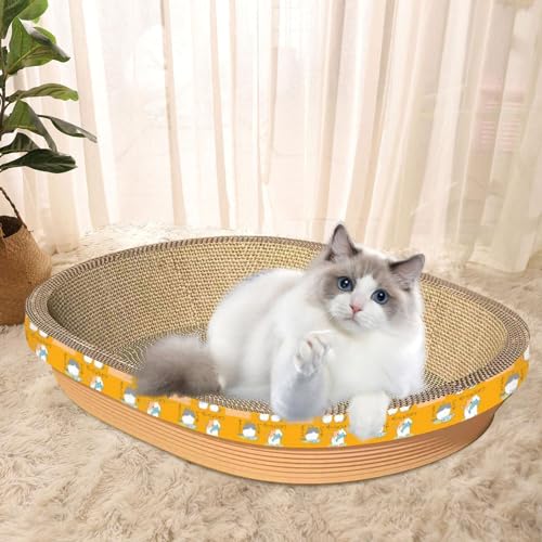 Meuble à griffer pour chat, tapis grattoir ondulé et lit de repos - 6