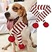 Leefasy Dog Winter Knitted Scarf - Christmas Xmas Cute Decorate Gift for Dogs and Cats - Mini Animal Santa Scarf - L White Red Stripe