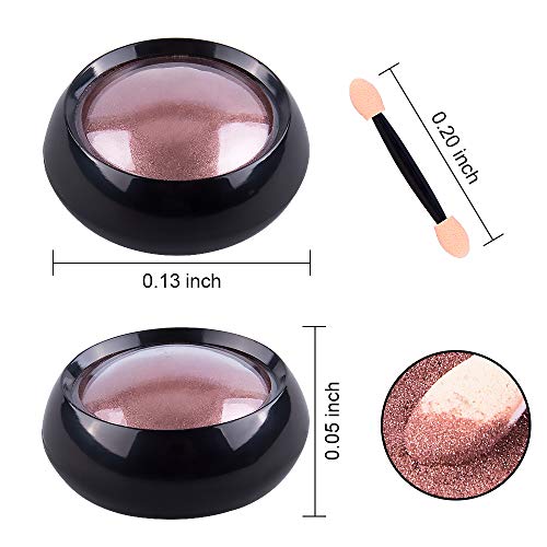 Duufin 10 Boxen Nagel Spiegel Pulver, Mirror Powder Nägel mit 10 Pcs Lidschatten Pinsel, für Maniküre – Bild 4