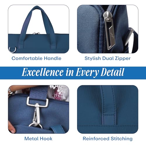 Image of Protecta Grace Office Laptop Messenger Bag for Men and Women Canvas Look Laptop Briefcase Water Repellent Padded Laptop Messenger Sleeve Bag 15.6 Inch Ideal for Office & Work in Color Blue