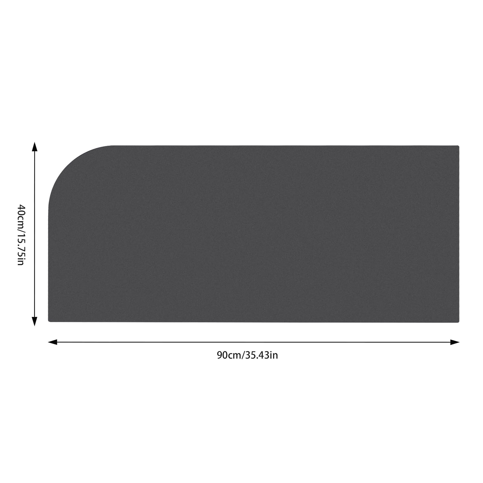 Paroi de séparation pour urinoirs - 40 x 90 cm - Angle rond - Mur d'écran stable pour cinémas, restaurants et toilettes publiques