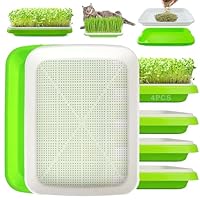 TOPRUNYI Keimschalen für Sprossen,4 Stück Kresse Anzuchtschalen,Seed Sprouter Tray 32 * 24 cm,Sprossenschale,Sprossen anzuchtset,für Anzucht von Mungbohnen Alfalfa Weizengras