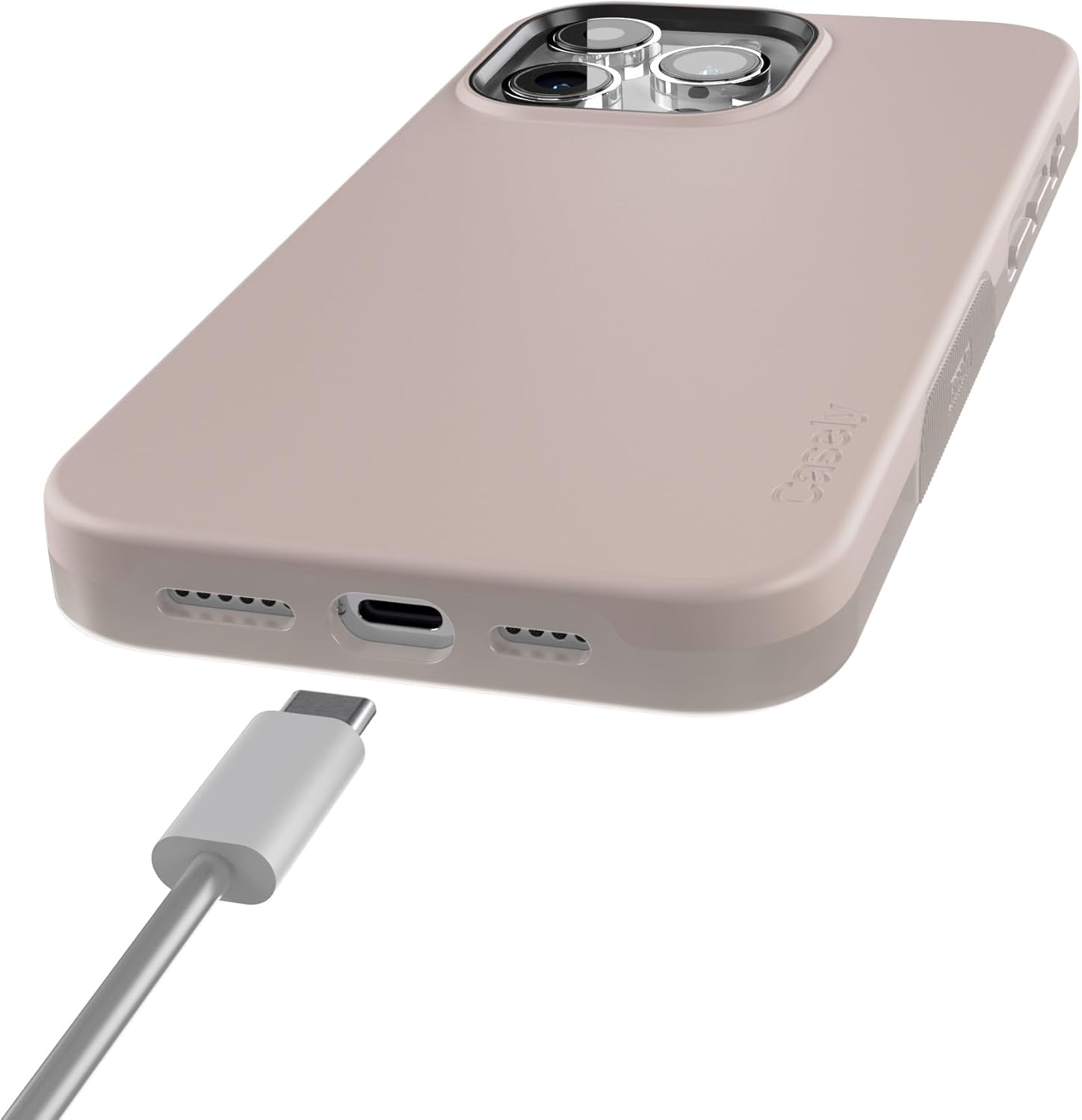 Casely iPhone 15 Pro Case | Taupe on Nude | Calm Beige | Bold Protective Design | Compatible with MagSafe