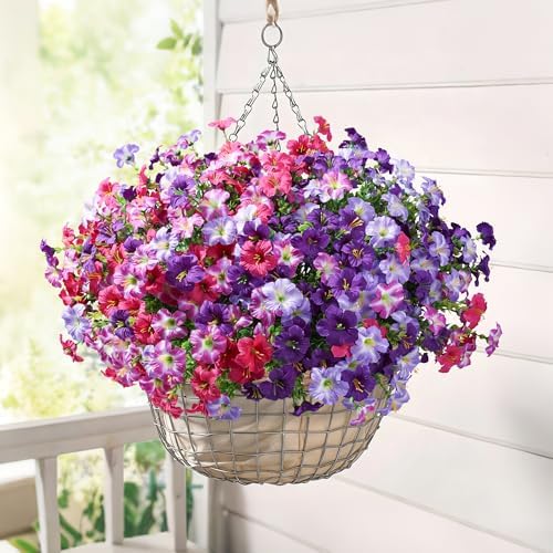20 Bundles Faux Morning Glory Artificial Flowers for Outdoors, Mix — view 2