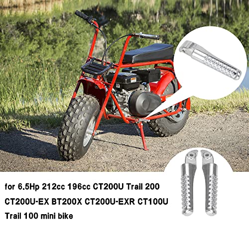 GREHUA Mini Bike Foot Pegs Compatible with Coleman Powersports CT200U CT200U-EX BT200X Trail 100 CT100U CC100X 212cc 100cc 97cc 3.0hp 6.5hp Motor Minibike Parts Left Right Footrest Bracket Kit Silver - Thumbnail 5