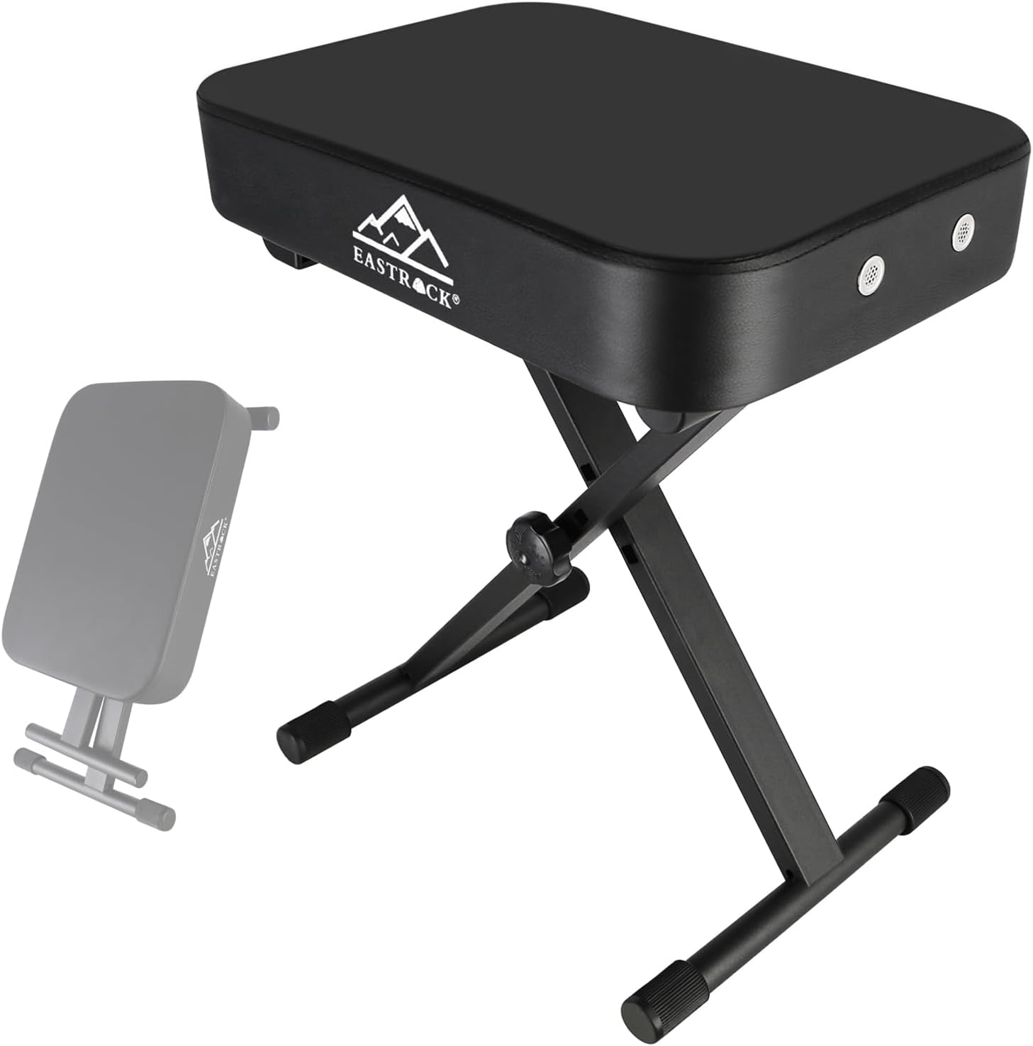 EASTROCK Adjustable Piano Bench, X Frame Folding Keyboard Chair Stool with 3 Height Settings (17.3-20.5Inch),Thicken 3 inch Padded，Suitable for Electronic Keyboard ， Digital Piano(Additional Version)