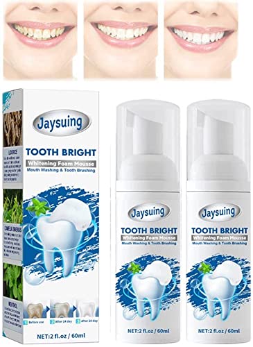 Espuma blanqueadora de dientes, pasta de dientes de espuma limpiadora de tipo prensado, cuidado bucal para blanquear los dientes, limpieza profunda de las encías, elimina las manchas de los dientes Cover