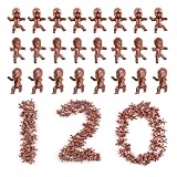 120 Mini Plastic Babies, Tiny Plastic Baby Figurines for Baby Shower, Ice Cube My Water Broke Games, Party Decorations, Brown-Colored