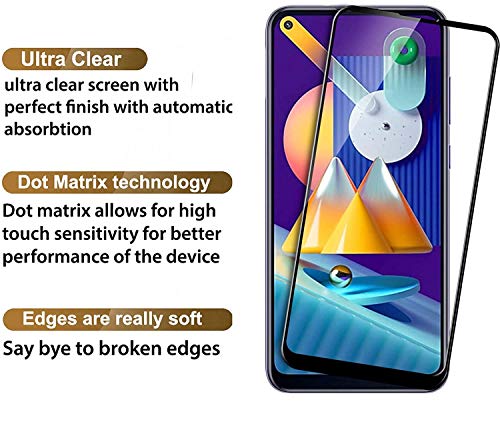 Image of Screen Protector for Samsung Galaxy M11 / A11 (Black) Tempered Glass Edge-to-Edge 6D Screen Guard With Installation Kit