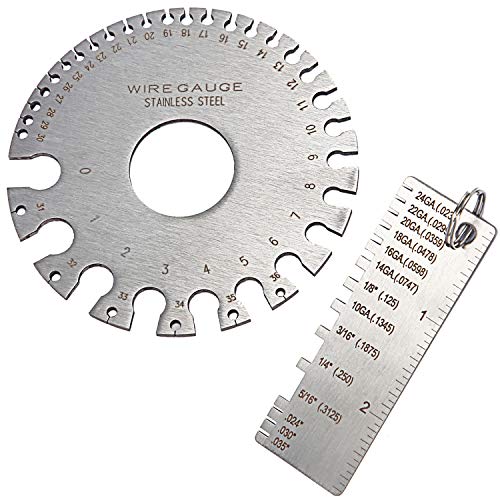 ZeeDix 2 Pcs Stainless Steel Wire Metal Sheet Thickness Gauge Welding Gauge Line