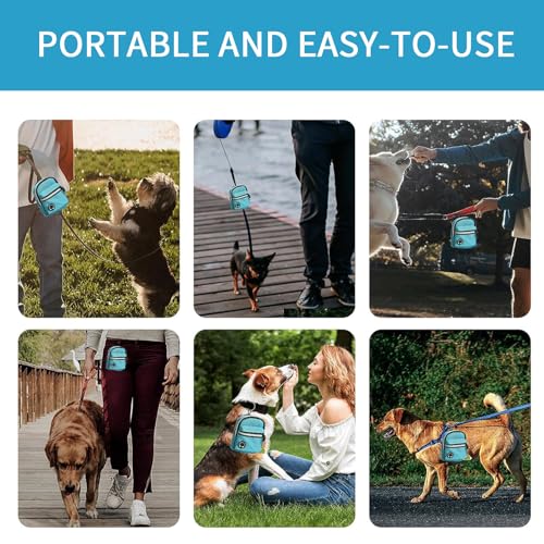 Image of Dog Treat Pouch leash attachment Dog Treat and Poop Bag Holder Dog Treat Pouch for Leash Poop Bag Holder with Clip Pet Waste Bag Dispenser Walking Accessories Cute Puppy Backpack Supplies