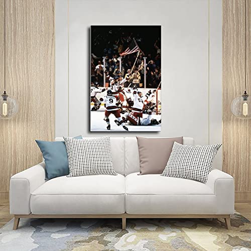 Yolanch 1980 Olympic Hockey Miracle On Ice Olympic Poster Sport Motivational Poster Canvas 90S Wall Art Room Aesthetic Posters Wall Art Decor Print Picture Paintings For Living Room Bedroom Decor #TOP4