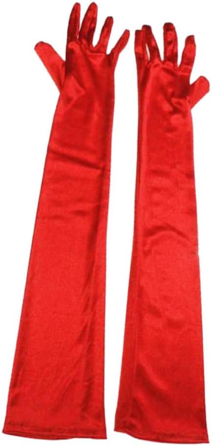 Homoyoyo 1pair Evening Dress Gloves Flapper Style Elbow Satin Gloves for Cosplay and Performance for Costume Parties and Proms
