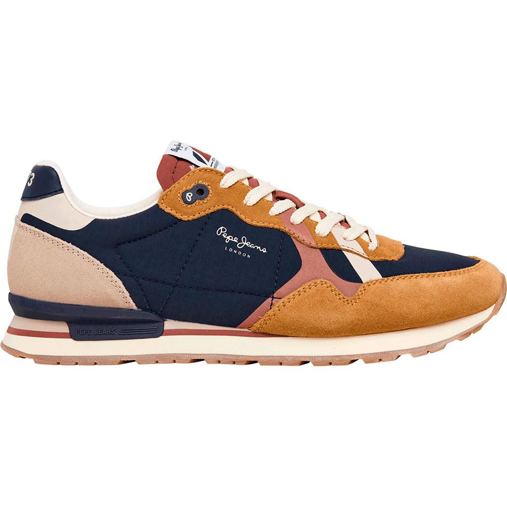 Pepe Jeans Men's BRIT Cover M Sneak, Brown Cognac Brown, 11 UK