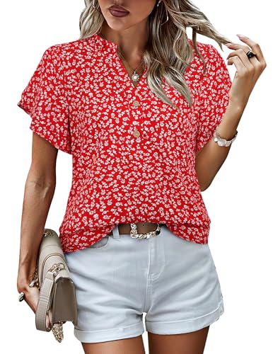 Save $4 on LOOKBOHO Women's Ruffled V-Neck Blouse with code K2UOH7YV