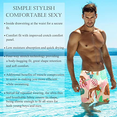 Traje de baño de leopardo para hombre tipo swim jammers racing training 3