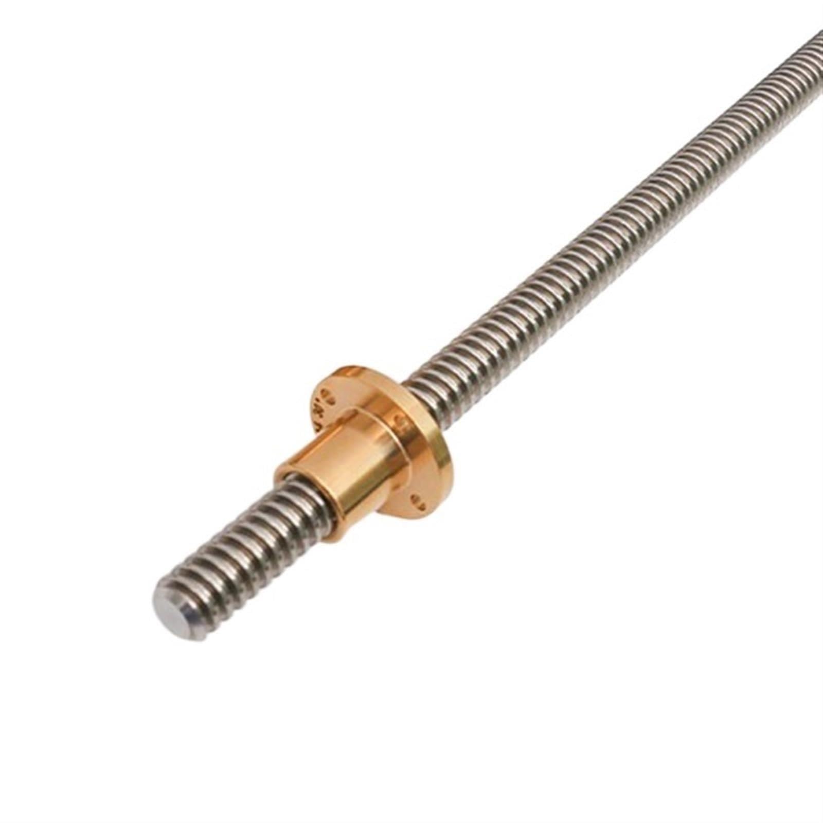Husillo trapezoidal T16 con tuerca de latón, acero inoxidable, paso 2-4mm