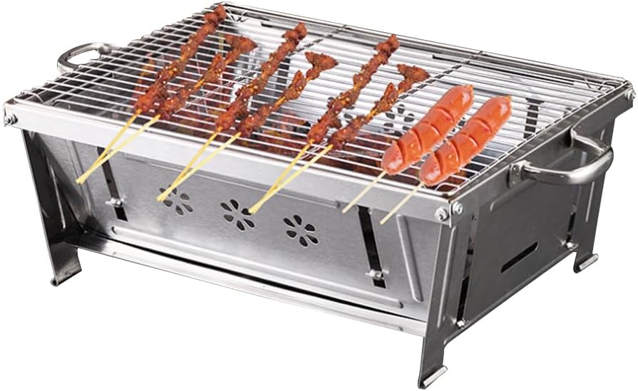 LSOAARRT Barbecue portatile a carbonella Strumenti per barbecue da campeggio all'aperto con borsa termica