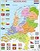 Larsen K53 Pays-Bas, Carte Politique, édition Néerlandais, Puzzle Cadre avec de 48 pièces