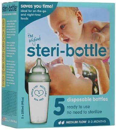 steri-bottle Single Use Baby Bottles, 9 oz. 5 ea (Pack of 1)