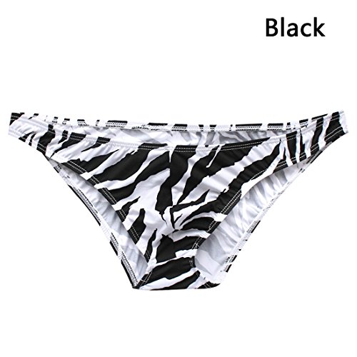 Moily Men's Sexy Low Rise T-Back Panties Zebra Stripe Novelty Bulge Pouch Underwear2