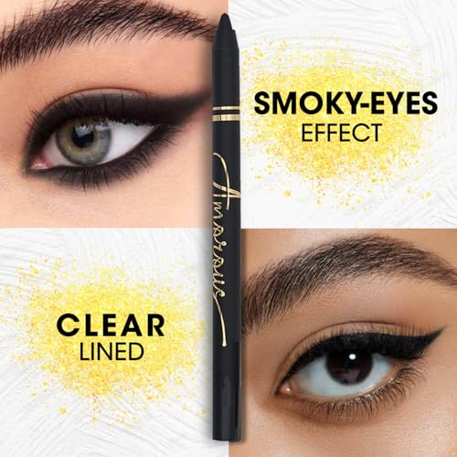 Delineador de ojos lápiz gel resistente al agua negro miniatura 3