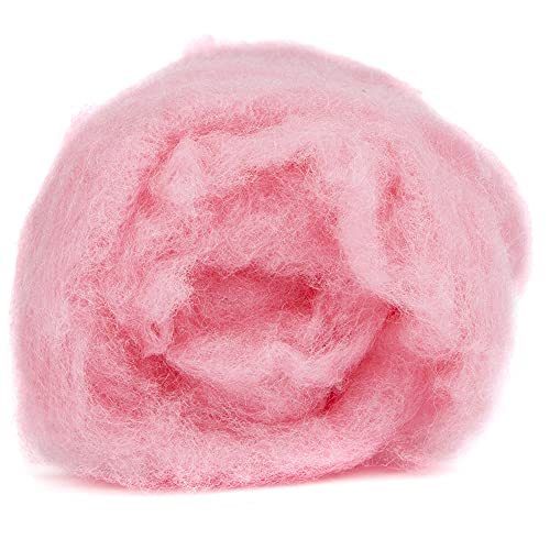 Image of Desert Breeze Distributing Maori Wool Carded Batting, 100% Natural New Zealand Wool Made by DHG in Italy for Needle Felting, 3.5 OZ, 27 Micron, Color Bubblegum Pink
