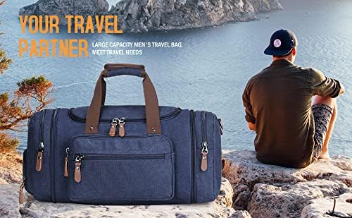 Travel Duffel Bag 45L 50L 55L Expandable Weekender Bag with Shoes Compartment for Men Women Canvas Gym Bag Water-proof & Tear Resistant 4 Travel Duffel Bag 45L 50L 55L Expandable Weekender Bag with Shoes Compartment for Men Women Canvas Gym Bag Water-proof & Tear Resistant