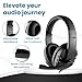 OTM Essentials Pro Stereo Headset, Wired Headphones, Noise-Canceling Microphone, in-Line Volume Control, Headset with Mic and USB, Quick Plug and Play, Black