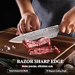 Sunnecko Kitchen Knife Set 5 Piece Chef Knife Set Professional High Carbon Stainless Steel, Sharp Kitchen Knives with Wooden Handle