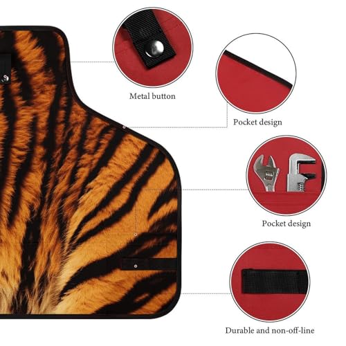 Delantal ajustable con 8 bolsillos y diseño tigre miniatura 3