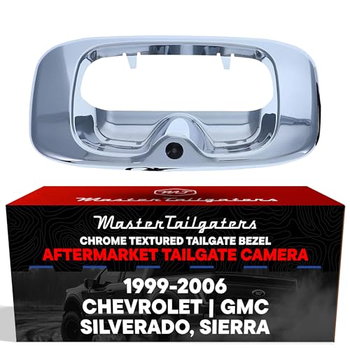 Master Tailgaters Chrome Tailgate Bezel with Backup Camera Replacement for Chevrolet Silverado/GMC Sierra (1999-2006) | IP68 Waterproof | Parking Grid Lines Available | Easy to Install