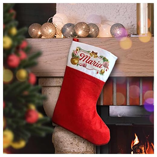 GRAVURE CONCEPT Chaussette De Noël Personnalisable À Suspendre - Botte De Noël pour Cadeaux De Noël (Rouge)