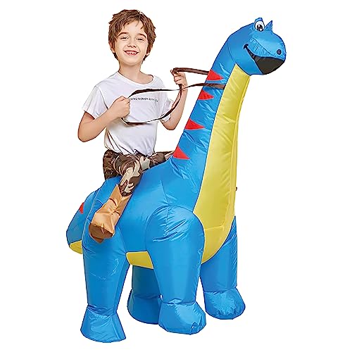 AirSuit® Déguisement Gonflable Dinosaure Diplodocus pour Enfants | Taille 120 à 150cm | En Polyester très Résistant - Agréable à Porter | Système de Gonflage Inclus | OriginalCup®