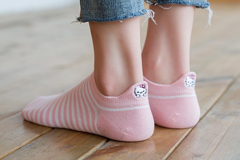 SoxLife Women’s Ankle Length Breathable & Odor-Free Socks (IN, Alpha, Free Size, Pink Kitty) - Image 2 thumbnail