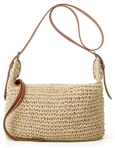Bolso tote de paja para mujer, capacidad grande miniatura 1