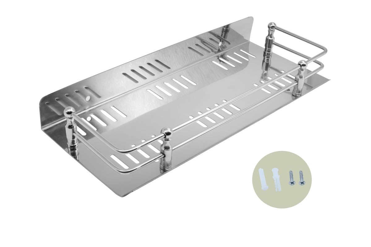 TRIBHU Stainless Steel Multipurpose Bathroom and Kitchen Shelf|Shelves|Organizer|Rack|Bathroom Accessories - Wall Mount (Silver) (B0CGTRN2P6) Amazon Price History, Amazon Price Tracker