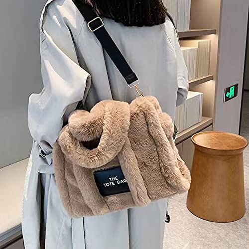 Bolso tote peludo para mujer miniatura 6