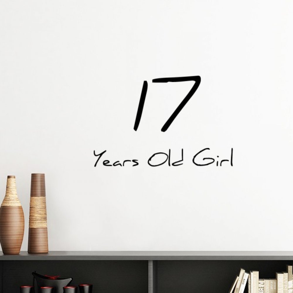 Art stickers mural silhouette fille 17 ans bleu marin décoration papier peint DIY
