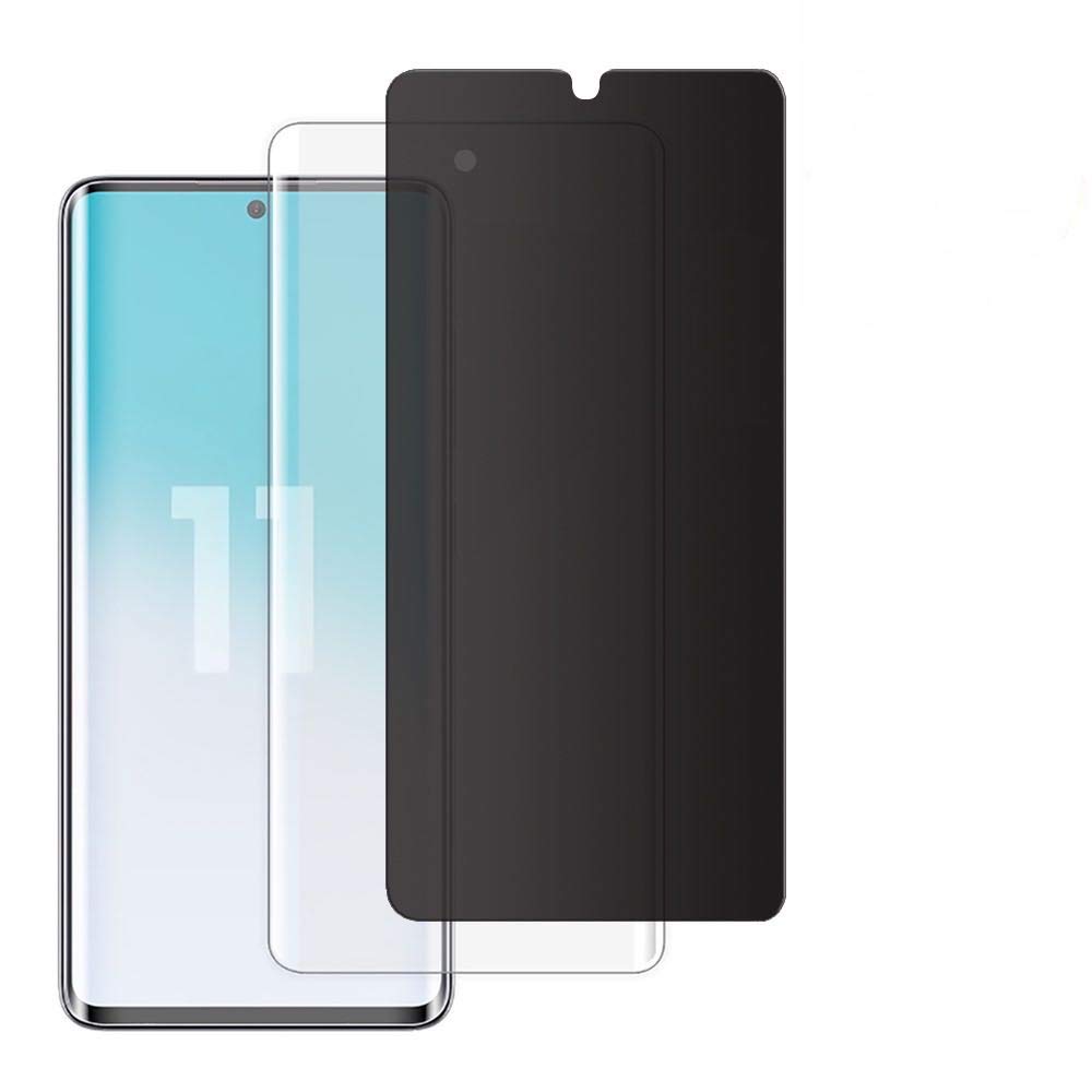 [2-Pack] Welmax Galaxy S20 Ultra Privacy/HD Screen Protector[Case Friendly] TPU Ultra HD Film Full Adhesive Soft Film[Support in-Screen Unlock],Anti Spy Nano Shield,For Samsung Galaxy S20 Ultra (6.9”)