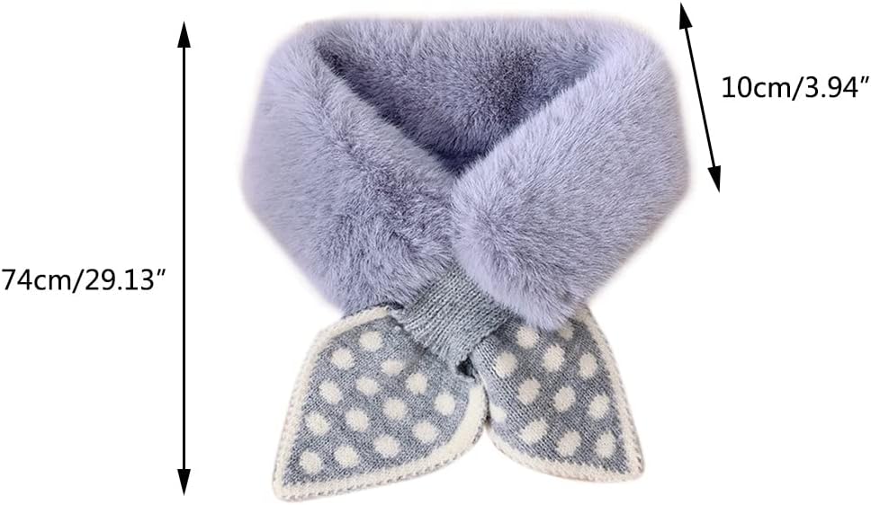 Scarf, for Cross Scarf Faux Fur Collar Scarf False Collar Kids Polka Dot Bow Tie Diamon