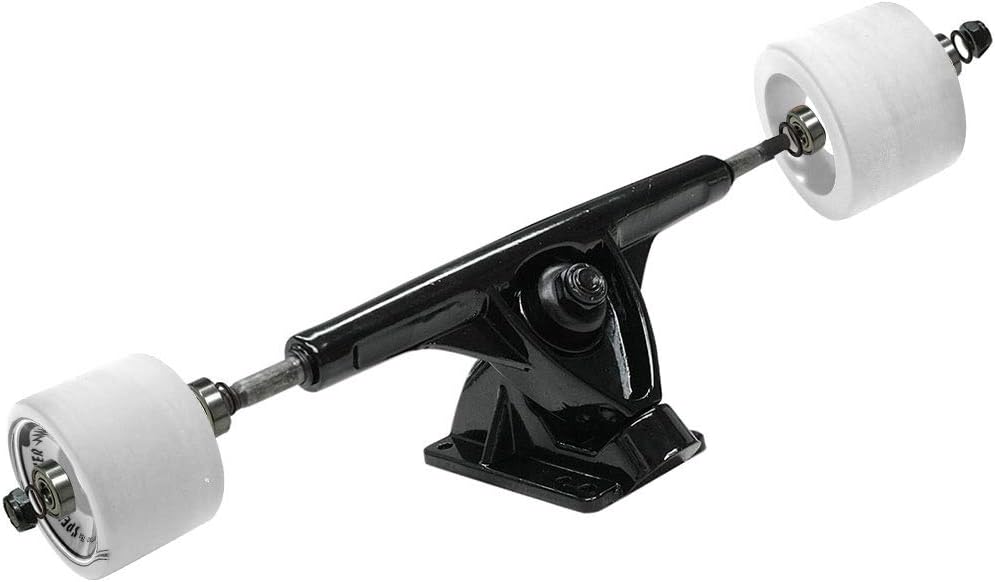 Yocaher Longboard Skateboard Trucks Wheels Combo Set 71mm Wheels + 7"/180mm Heavy Duty Aluminum Black Trucks, Bearing, Riser Pad, and Skateboard Longboard Cruiser Hardware