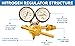 Nitrogen Regulator with 0-800 PSI Delivery Pressure, CGA580 Inlet Connection and 1/4-Inch Male Flare Outlet Connection Durable Brass Accurate and Dependable - HVAC Purging Solid Brass by Manatee