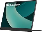 LG gram +view 17MT70 – 17" Lightweight Portable Monitor, WQXGA (2560x1600) IPS, DCI-P3 99%, 16:10 Anti-Glare Display, USB 3.2 Gen1 Type-C, Mini-HDMI, Dual Speakers, Kickstand, Ultra-Slim, Titan Silver