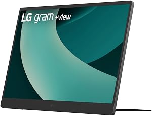 LG gram +view 17MT70 – 17" Lightweight Portable Monitor, WQXGA (2560x1600) IPS, DCI-P3 99%, 16:10 Anti-Glare Display, USB 3.2 Gen1 Type-C, Mini-HDMI, Dual Speakers, Kickstand, Ultra-Slim, Titan Silver