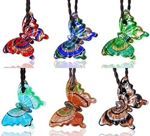 Ccsc-pec butterfly gold sand lampwork glass pendant nec…