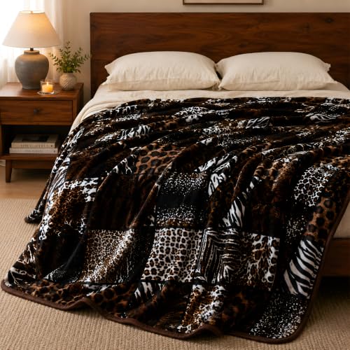 Image of Super Soft Printed Double Bed Blanket for Heavy Winter, Single Ply Mink Blanket King Size with 240 x 220 Cm -(Multicolor, Pack of 1) CP-123